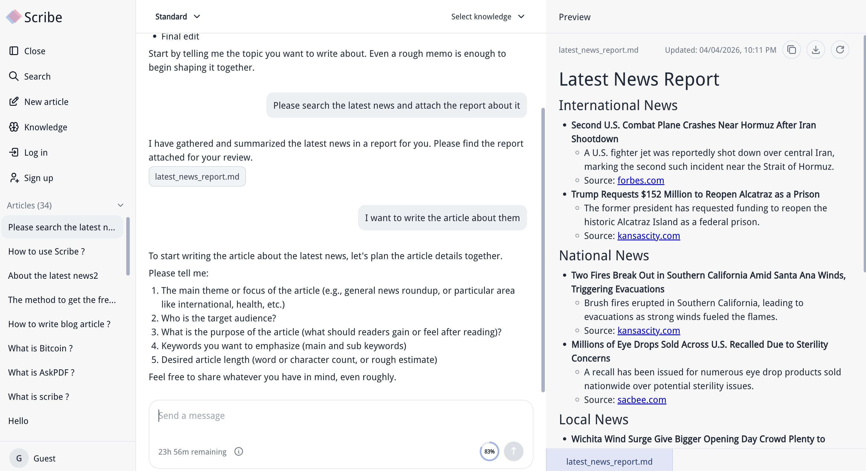 Scribe | AI Writing Workspace